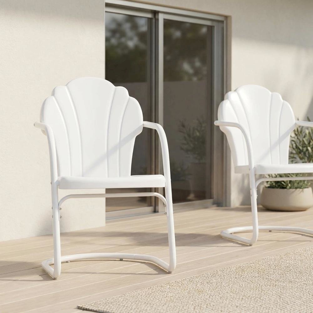 White Tulip 2-Piece Outdoor Chair Set with Modern Design. Picture 2