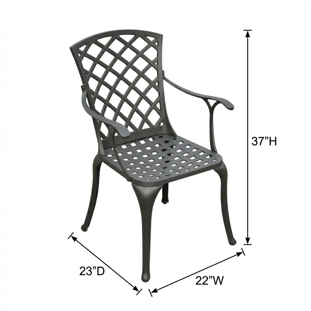 Black outdoor armchair set with high backrests and sturdy construction. Picture 5