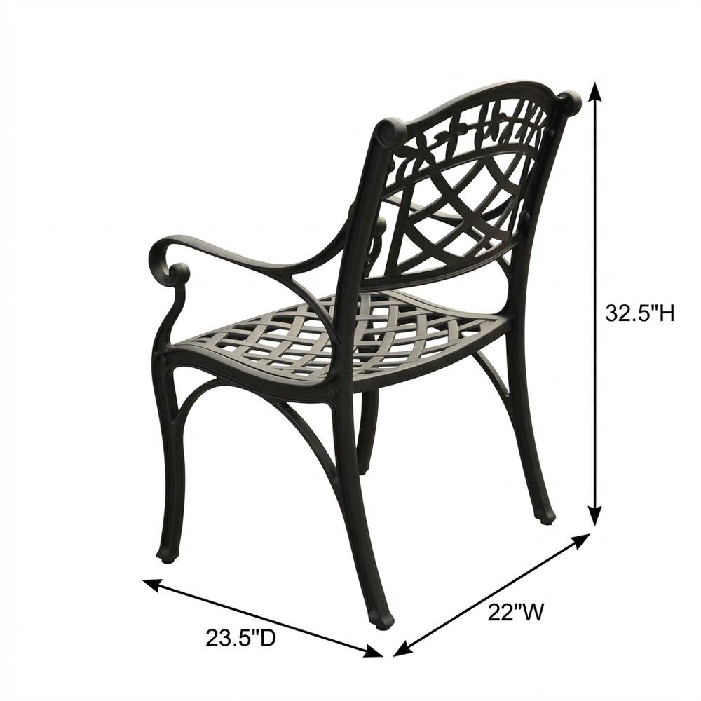 Outdoor dining chairs set with comfortable armrests and durable build. Picture 5