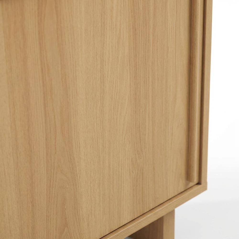 Medium Record Player Cabinet in Cherry Finish with Vinyl Storage and Shelf. Picture 5
