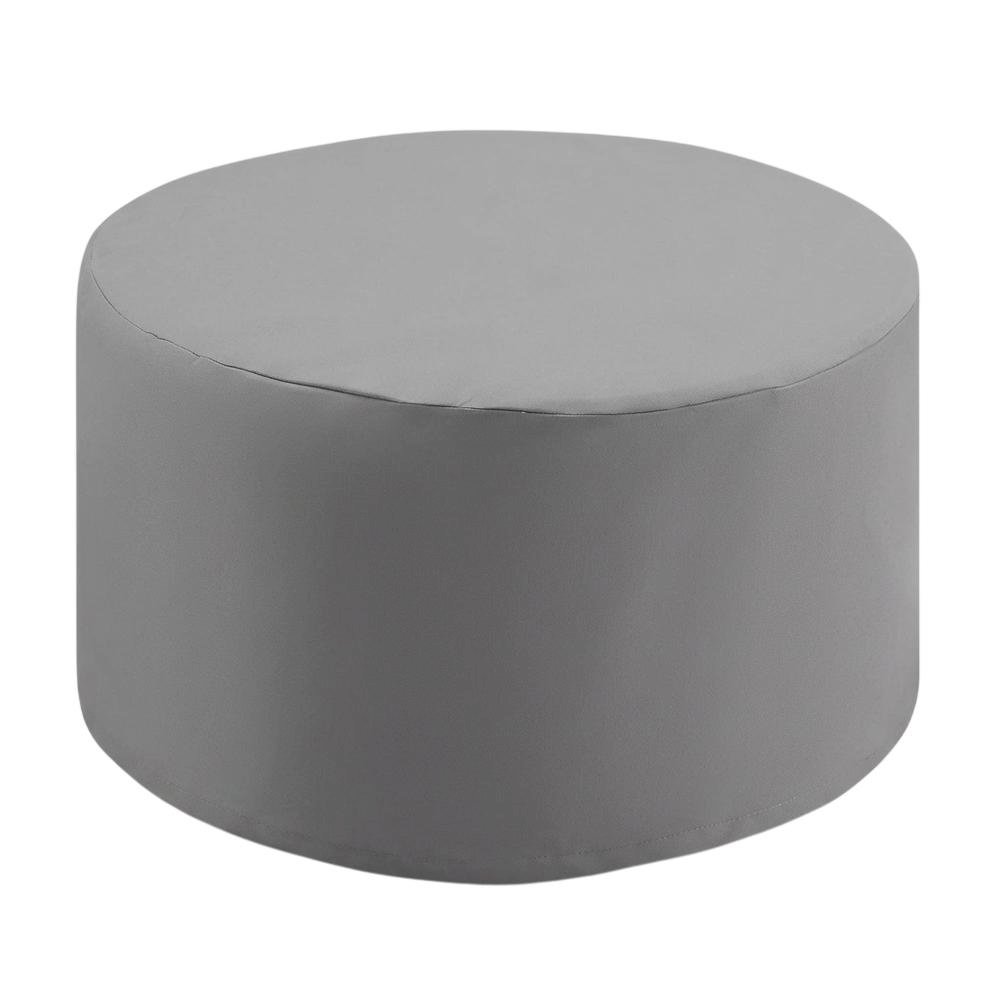 Round outdoor coffee table cover with waterproof fabric for weather protection. Picture 1