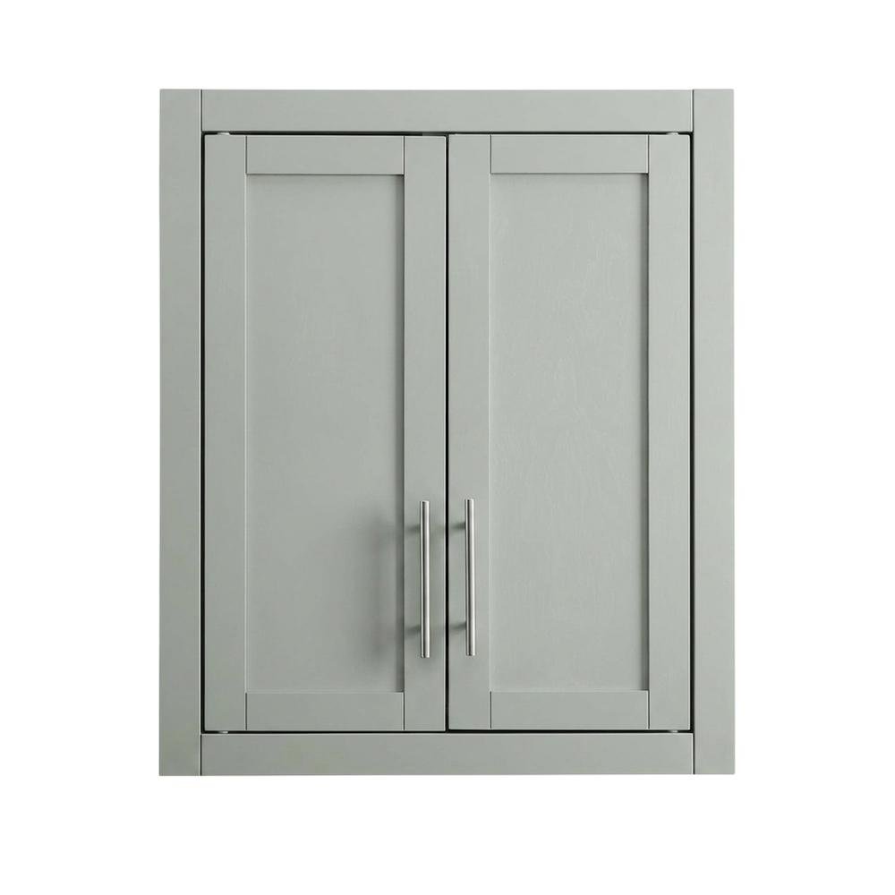 Gray Wall-Mount Storage Cabinet, MDF Birch Veneer, 22 Inch Wide. Picture 4