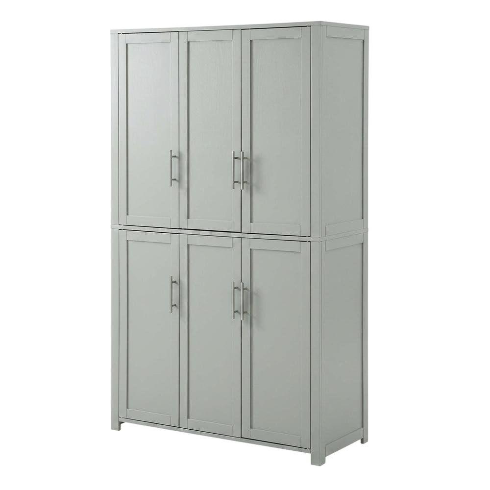 Gray Tall Kitchen Pantry Cabinet, MDF Birch Veneer Freestanding. Picture 1