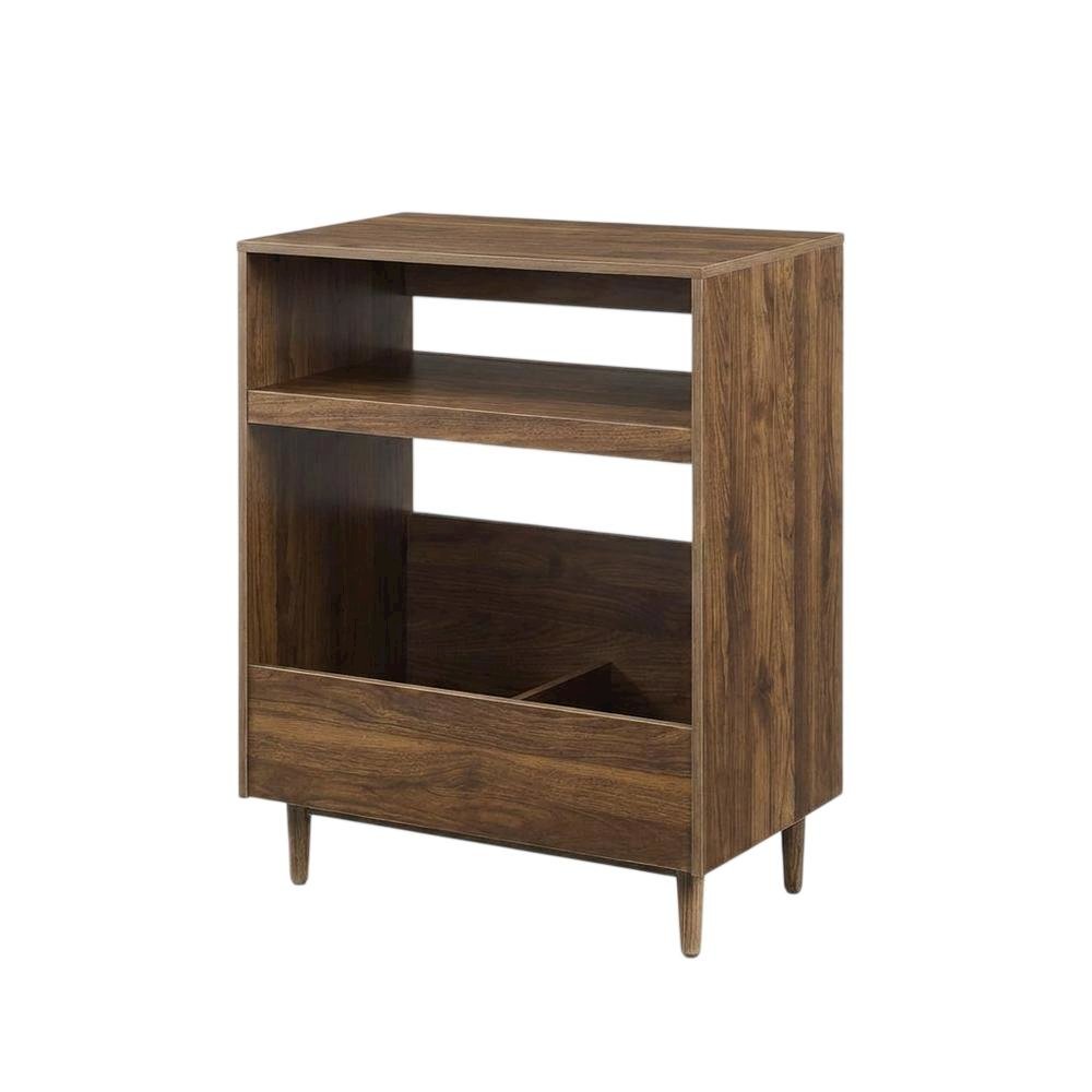Wooden record player stand with vinyl storage, compact design for living rooms. Picture 3