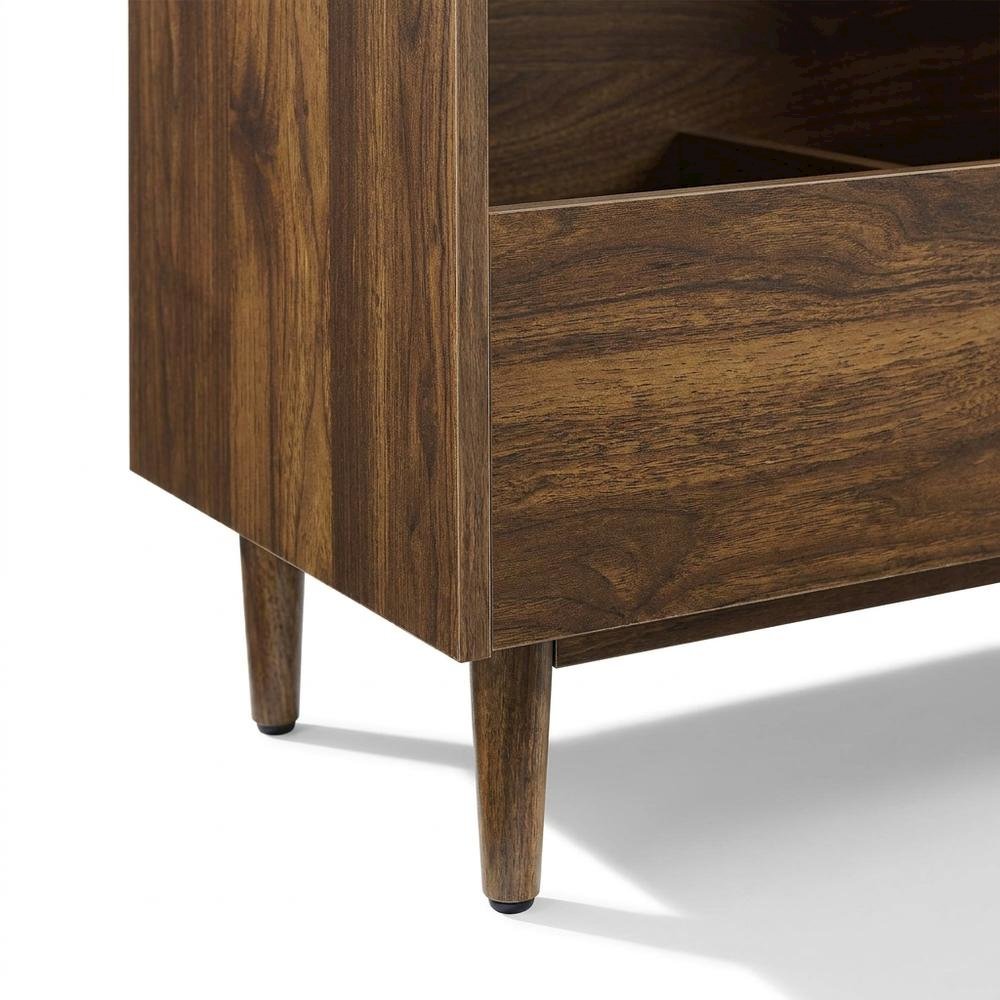 Wooden record player stand with vinyl storage, compact design for living rooms. Picture 6