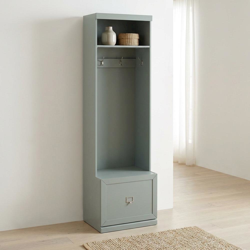 Wood Hall Tree with Storage Bench and Coat Hooks for Entryway. Picture 4