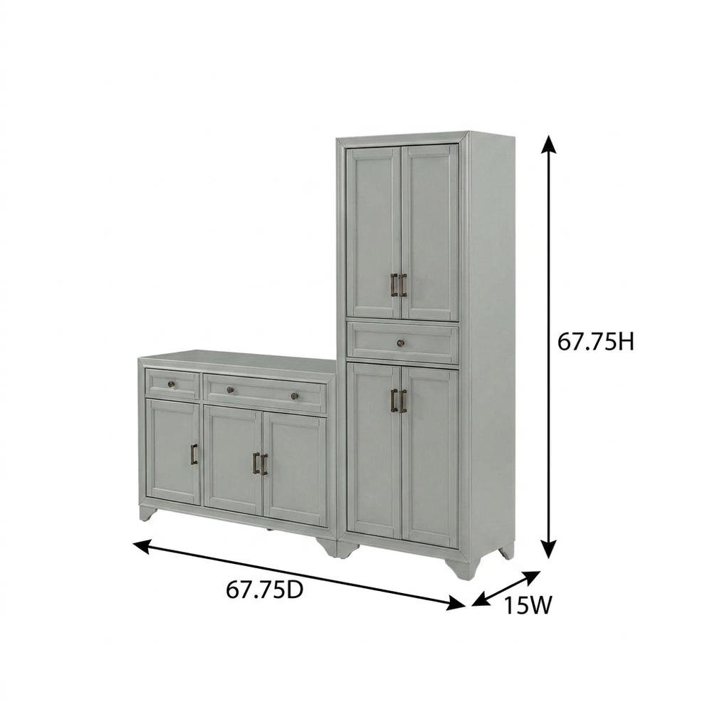 3-Piece Sideboard and Pantry Set with Anti-Tip and Ample Storage. Picture 7
