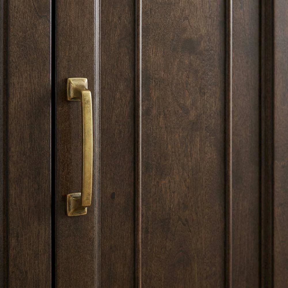 Glass Door Pantry Cabinet with Anti-Tip Mechanism. Picture 5