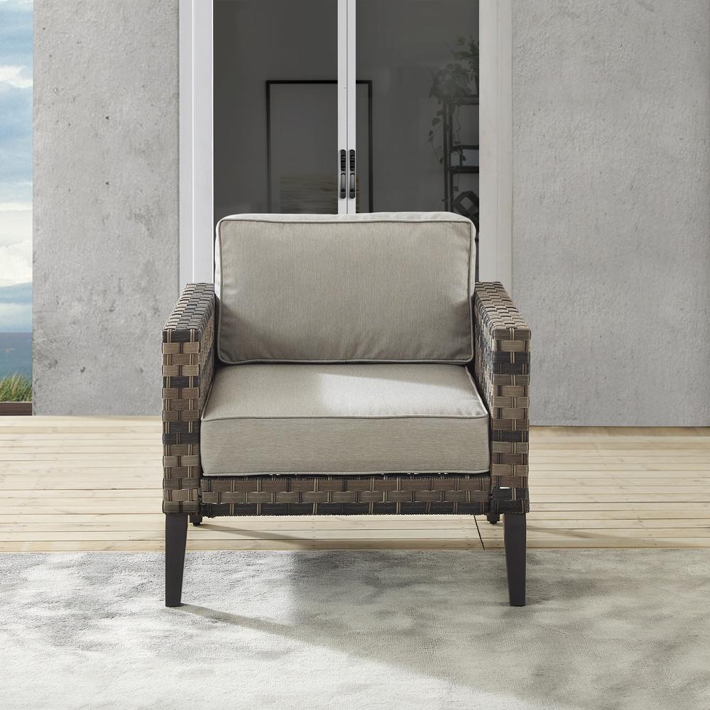 Prescott Outdoor Wicker Armchair Taupe/Brown. Picture 28