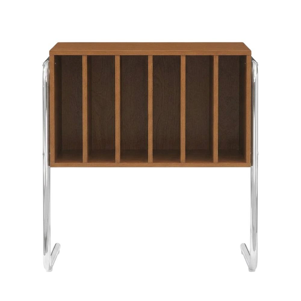 Wooden record player stand with vinyl storage and modern design. Picture 4