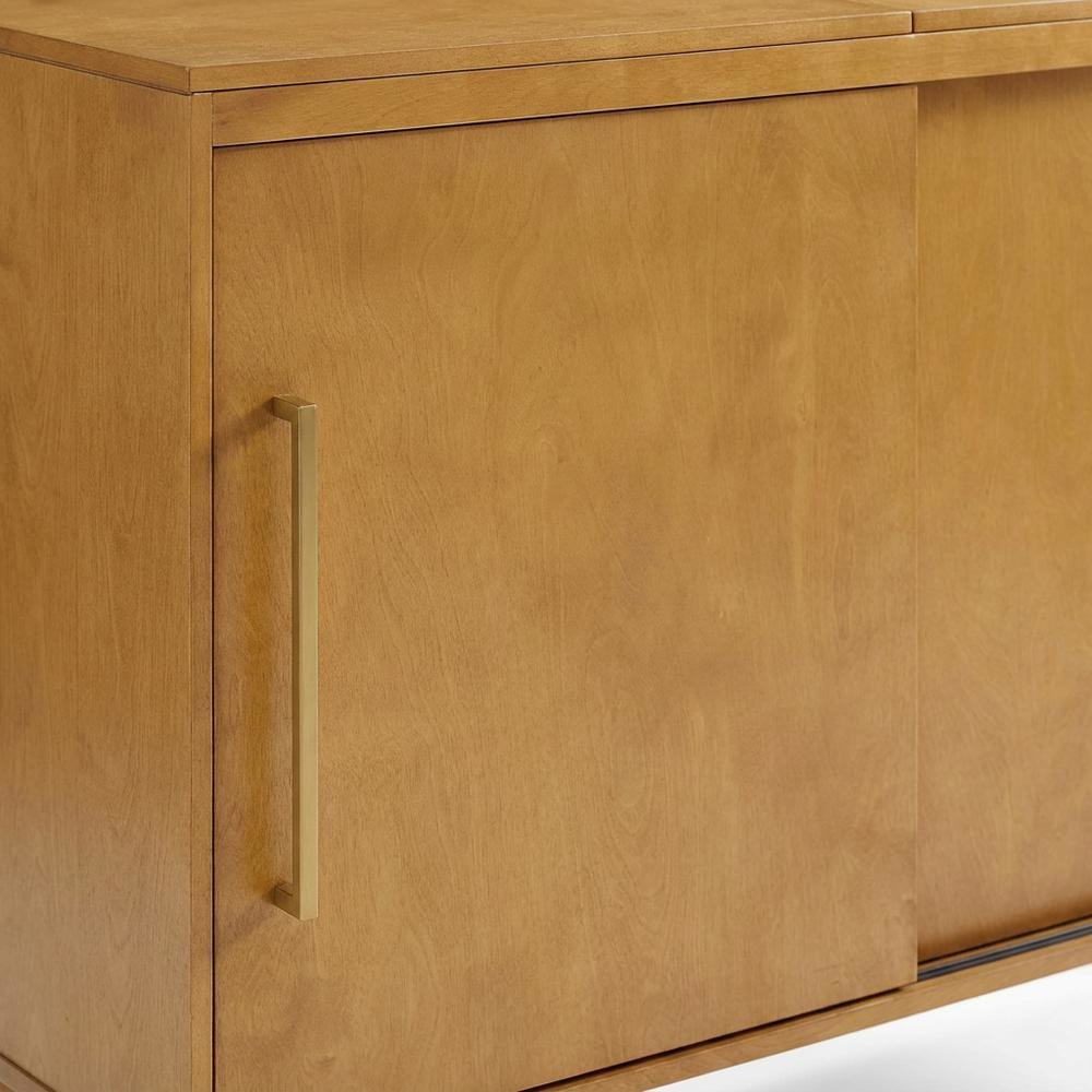 Brown Large Record Player Cabinet, MDF Rubberwood Vinyl Console. Picture 6