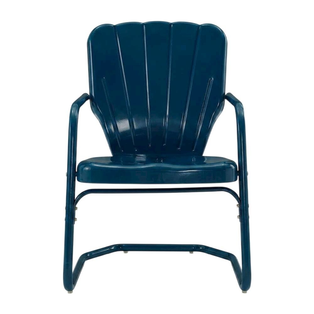 Navy Outdoor Chair Set with Armrest and Sturdy Frame for Patio Dining. Picture 5