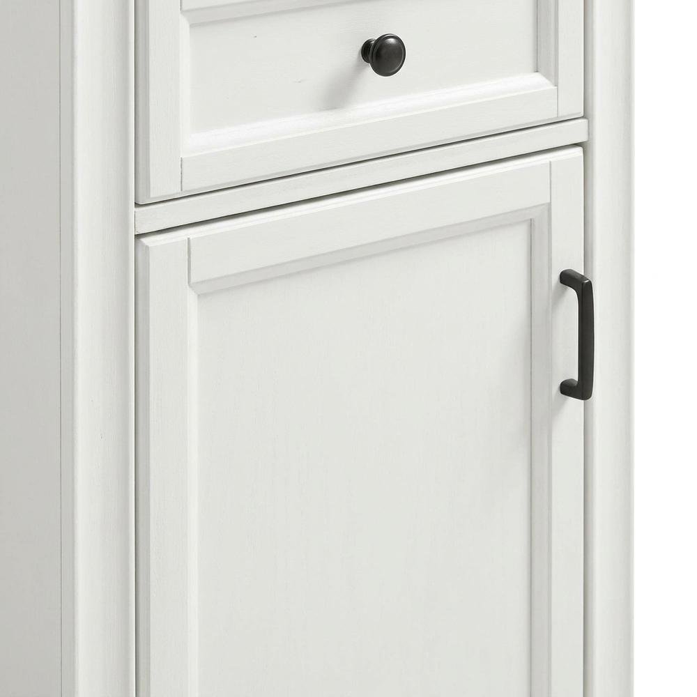 White linen cabinet with anti-tip hardware and sturdy construction. Picture 5