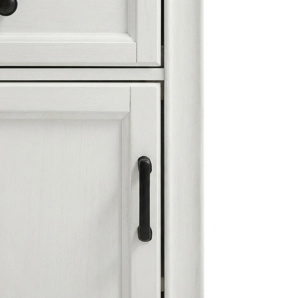 White linen cabinet with anti-tip hardware and sturdy construction. Picture 6