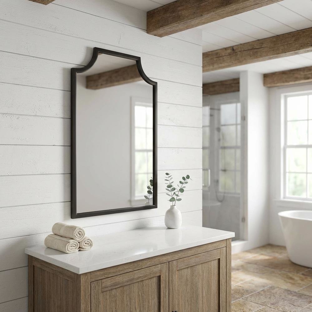 Oil Rubbed Bronze Bathroom Mirror with Anti-Tip Hardware and ISTA Certification. Picture 2