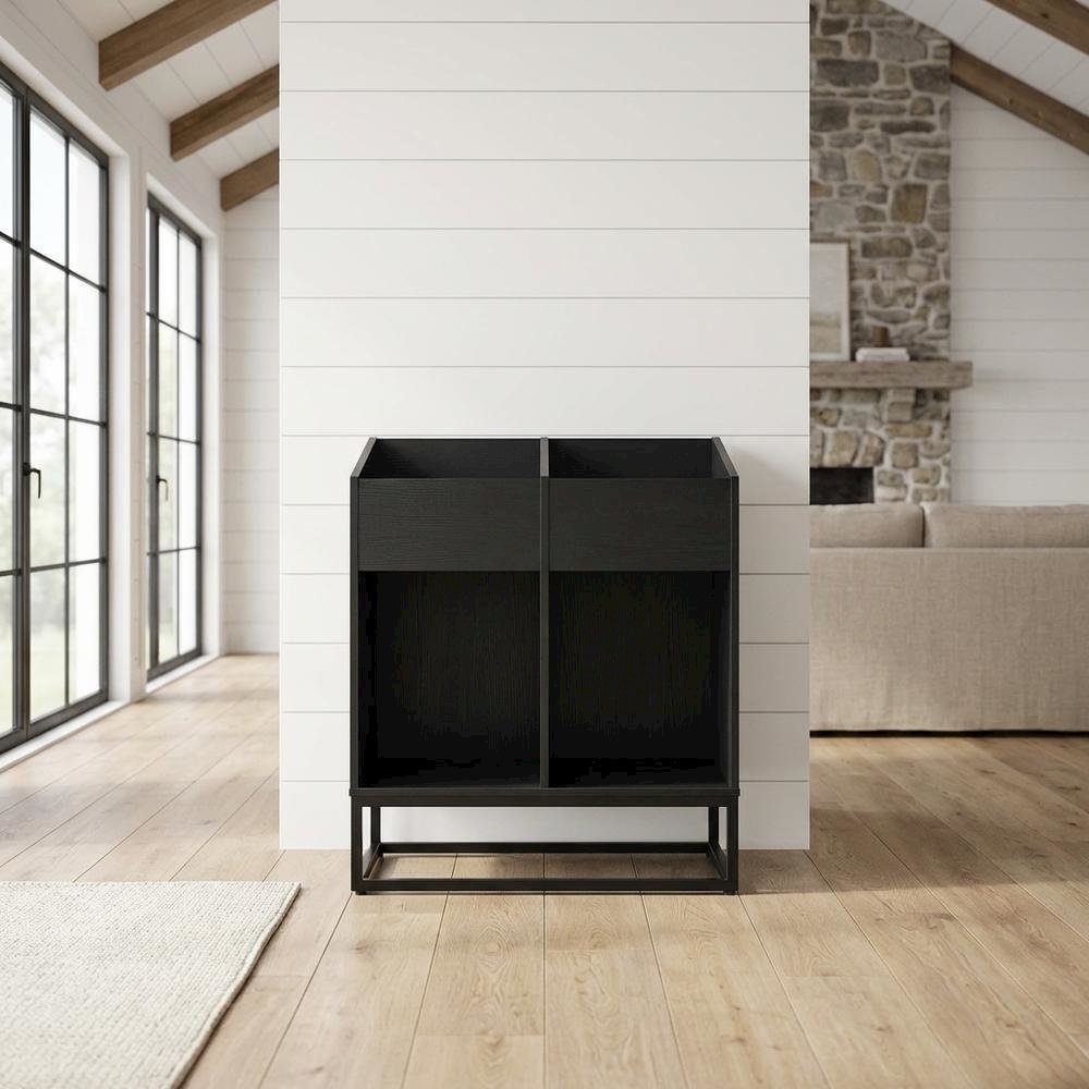 Vinyl Record Storage Stand in Neutral Finish with Sturdy Construction, Compact. Picture 2