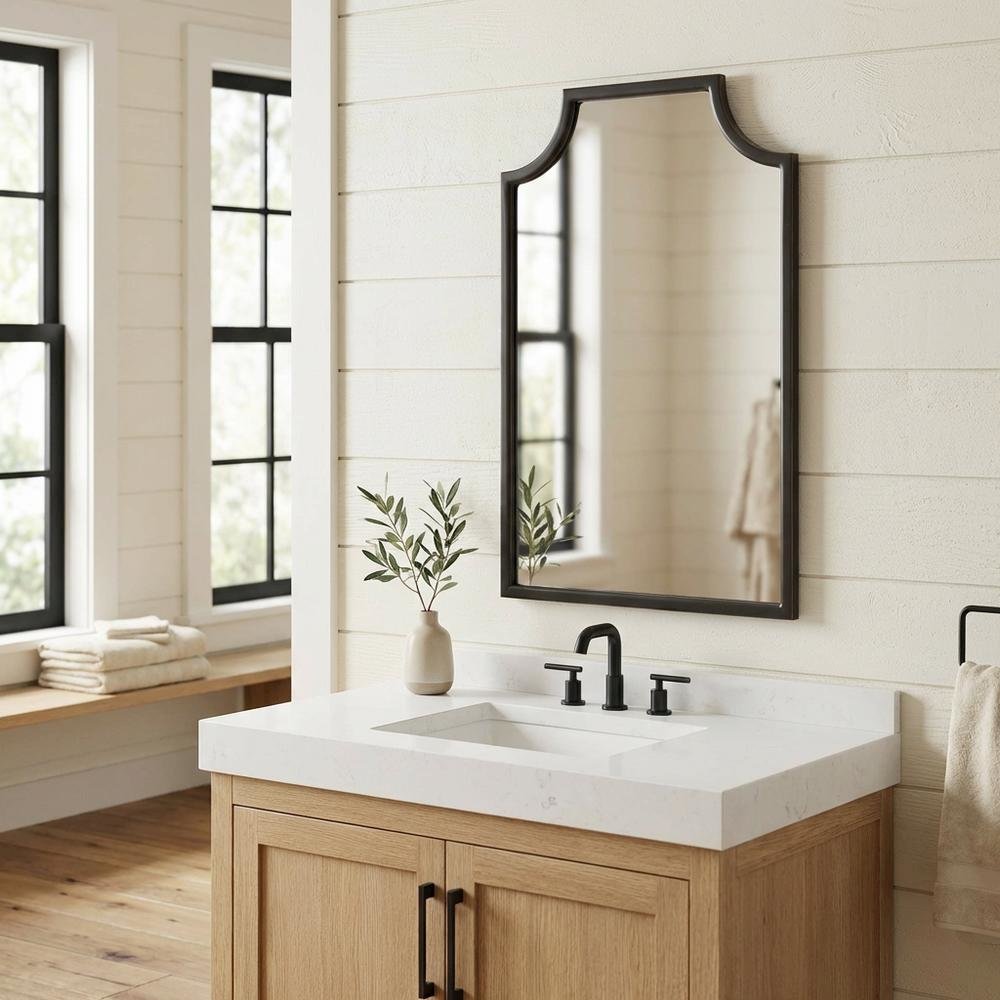Oil Rubbed Bronze Bathroom Mirror with Anti-Tip Hardware and ISTA Certification. Picture 4