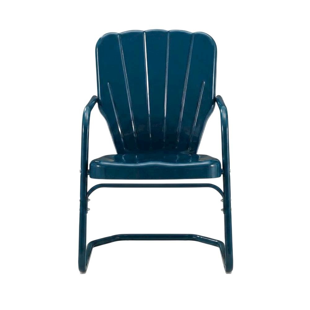 Navy Outdoor Chat Set with 2 Chairs and Side Table for Cozy Relaxing. Picture 4