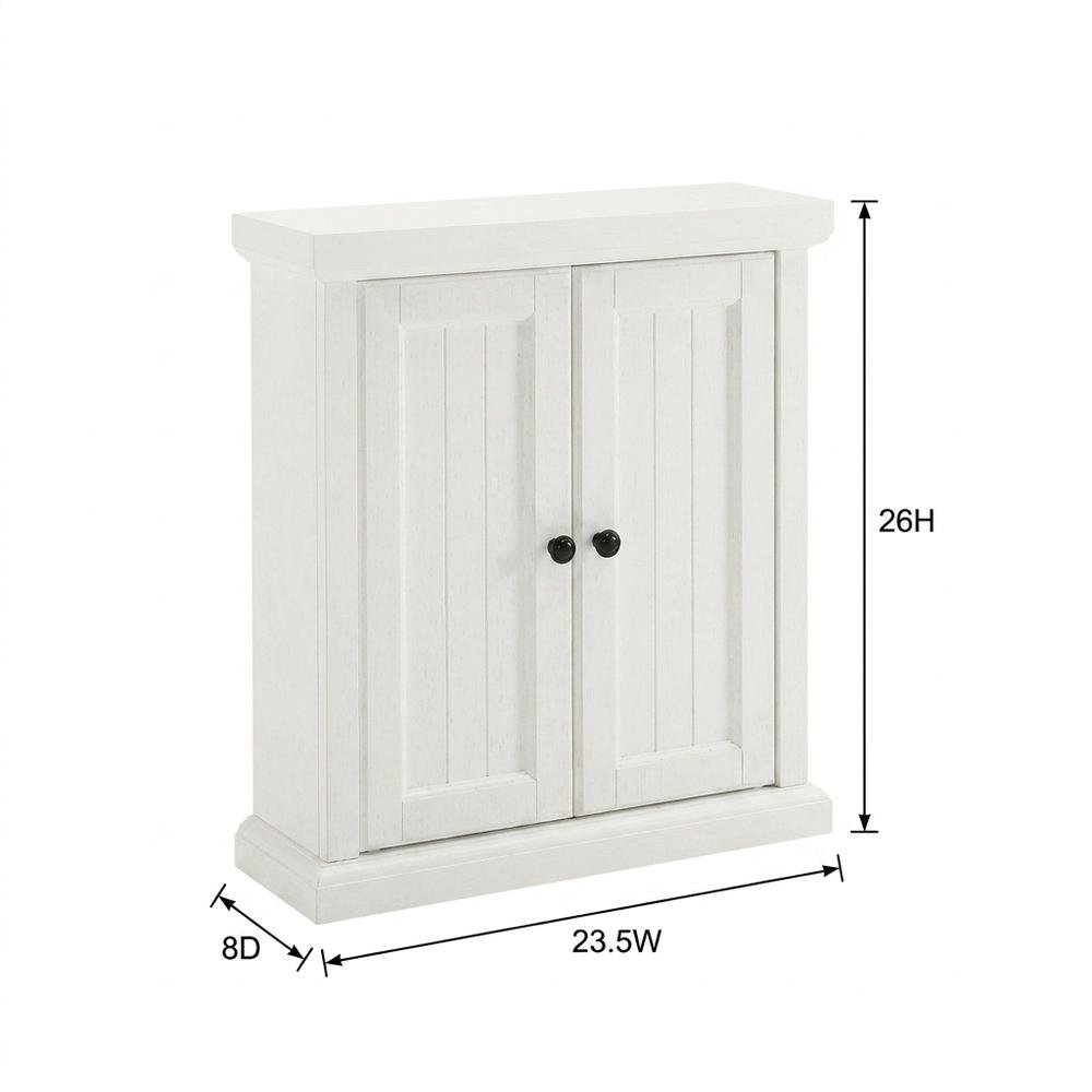 Distressed White Bathroom Wall Cabinet, Anti-Tip Hardware, Durable Construction. Picture 7