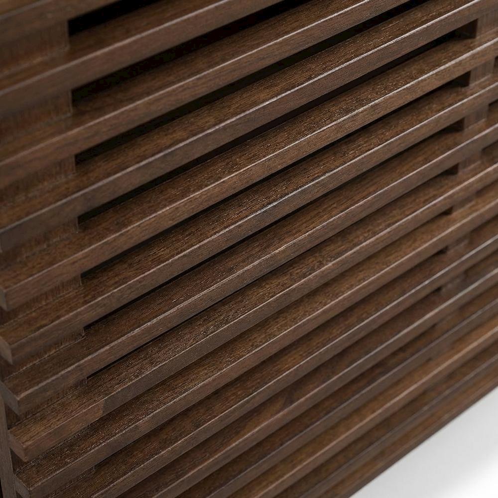Corner record player cabinet with vinyl storage in wood finish and modern design. Picture 5