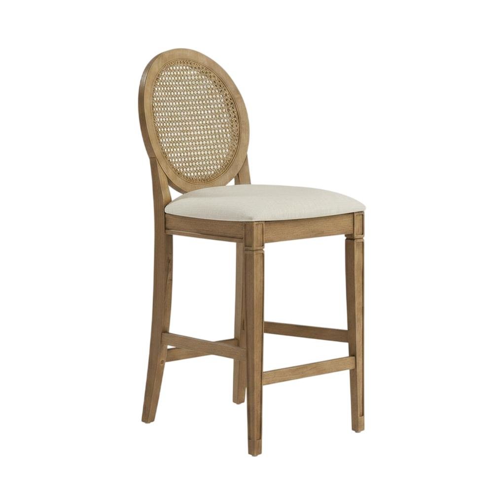 Cane-Back Counter Stool Set with Stylish Design and Durable Frame. Picture 4