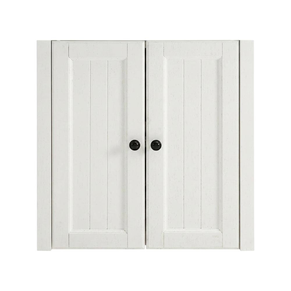 Distressed White Bathroom Wall Cabinet, Anti-Tip Hardware, Durable Construction. Picture 4
