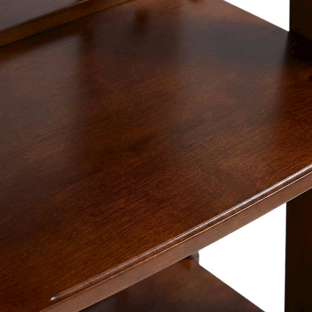Brown turntable stand with anti-tip hardware and sturdy construction. Picture 5