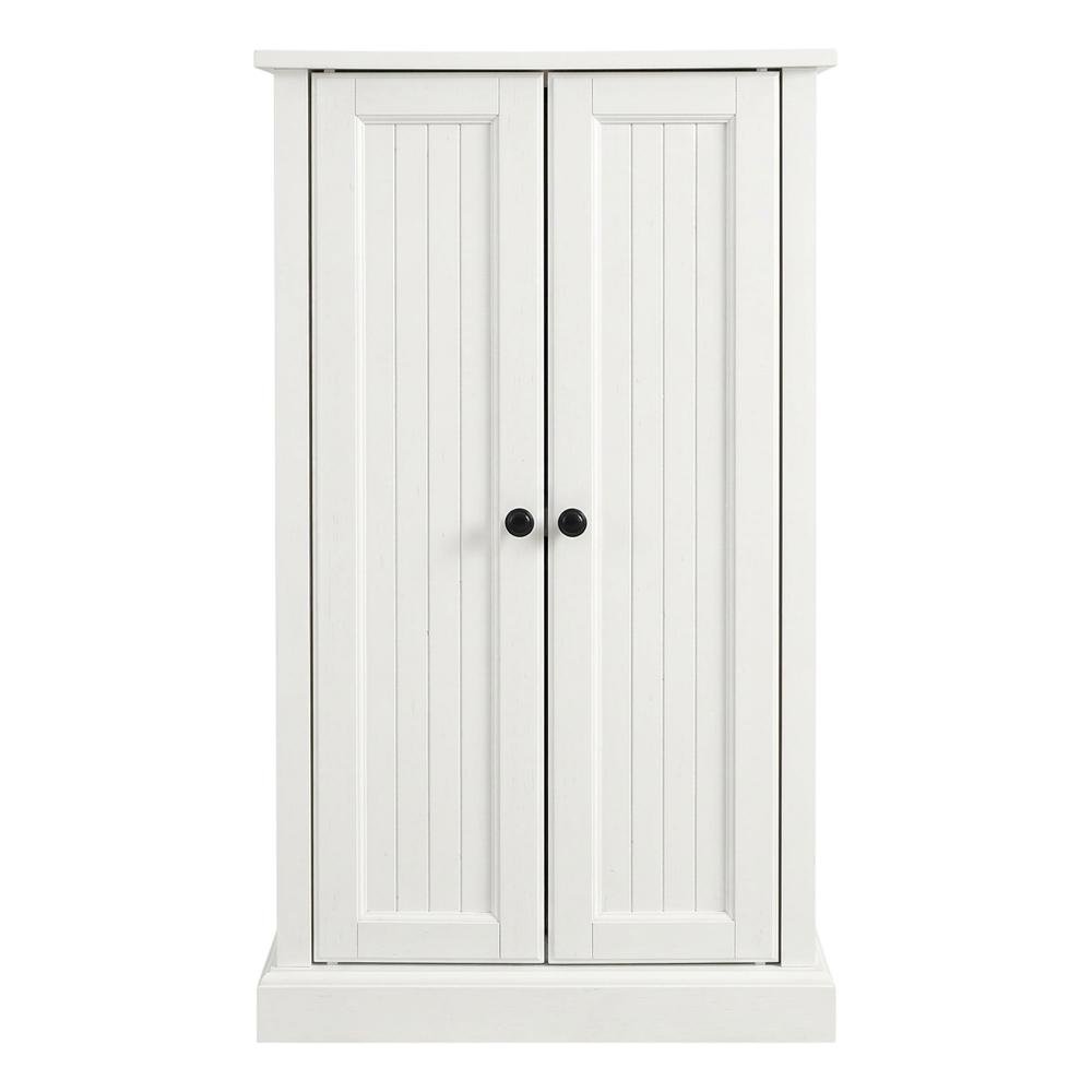 White Seaside Accent Cabinet with Anti-Tip Hardware and Sturdy Build. Picture 1