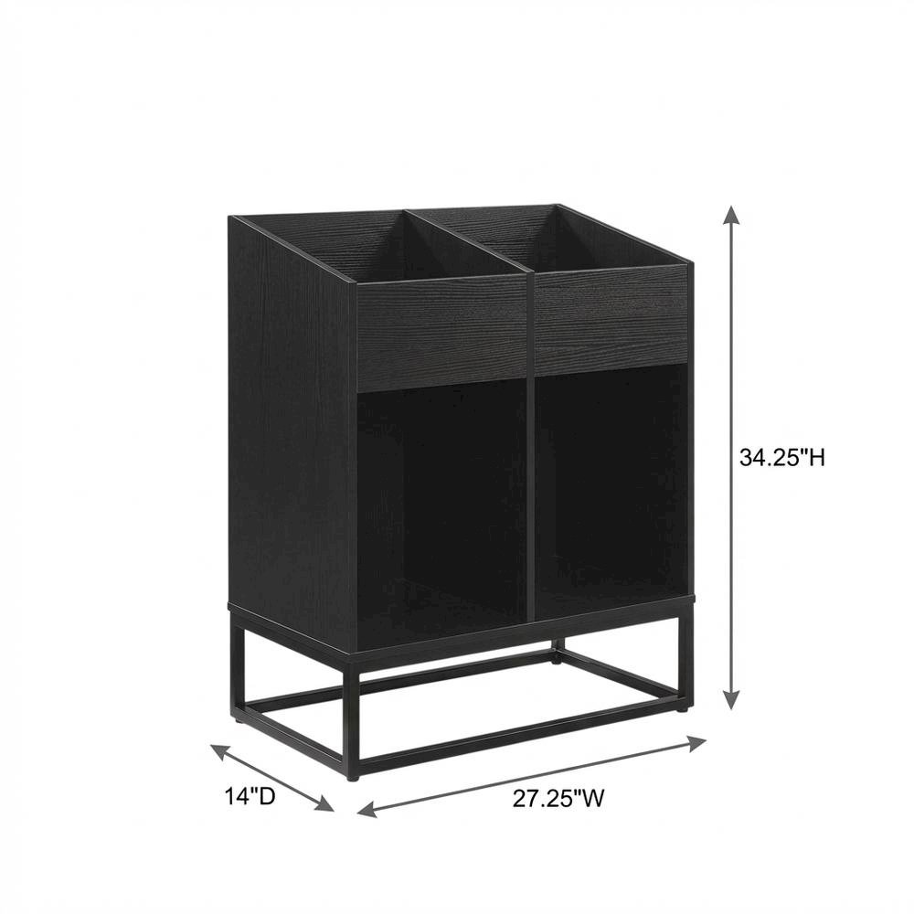 Vinyl Record Storage Stand in Neutral Finish with Sturdy Construction, Compact. Picture 7