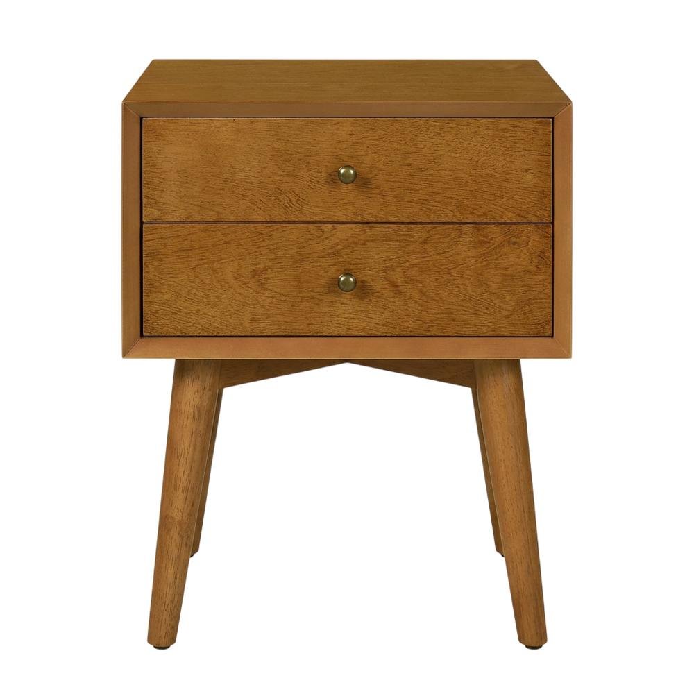 Modern nightstand with MDF and solid wood finish for bedroom storage. Picture 4