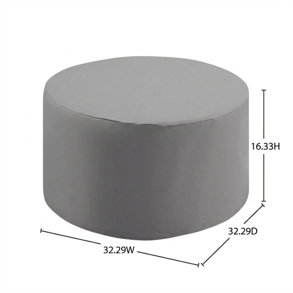 Round outdoor coffee table cover with waterproof fabric for weather protection. Picture 7