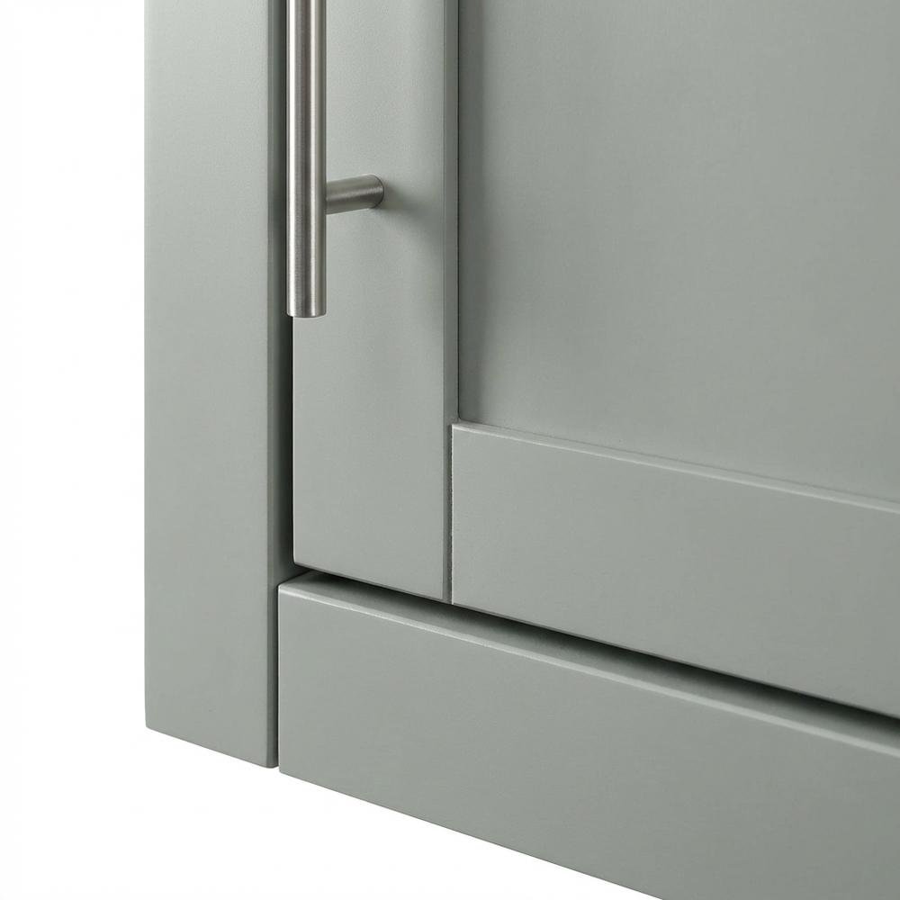 Gray Wall-Mount Storage Cabinet, MDF Birch Veneer, 22 Inch Wide. Picture 5