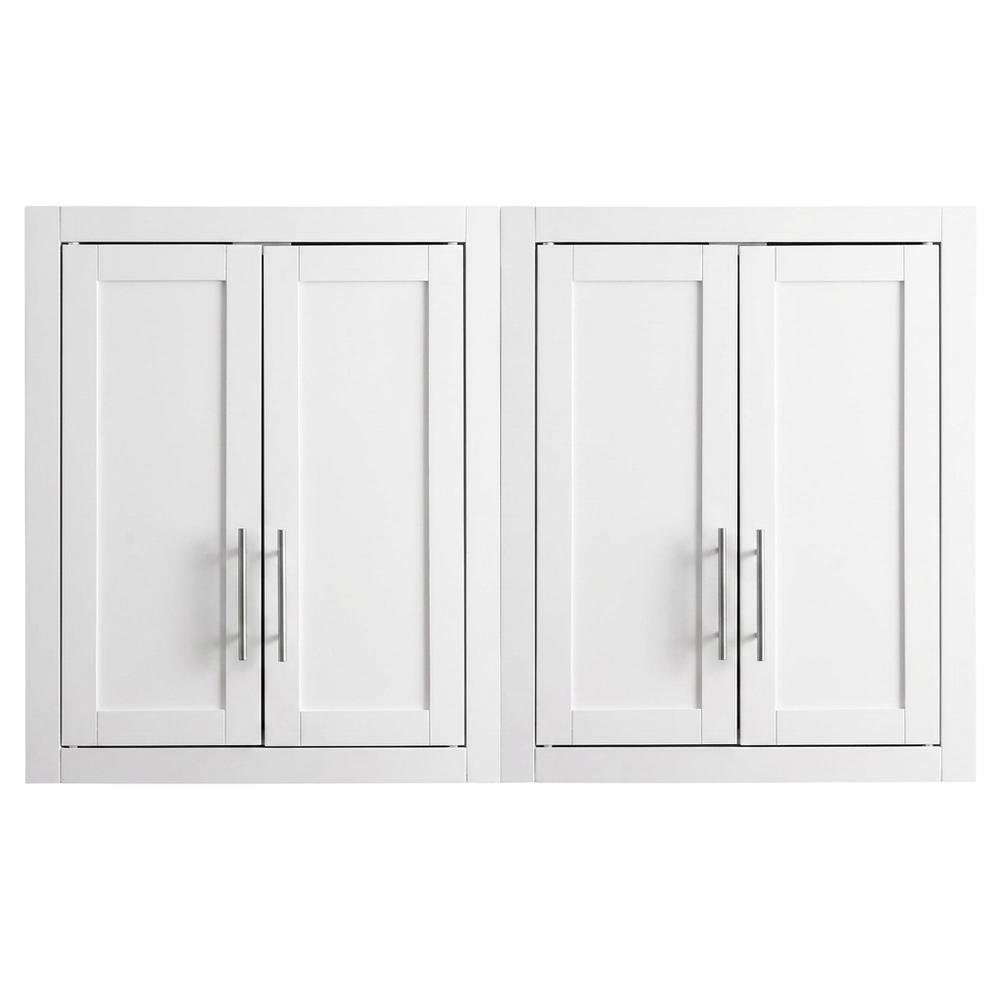 White 2-Piece Wall Storage Cabinet Set, MDF Birch Veneer. Picture 4