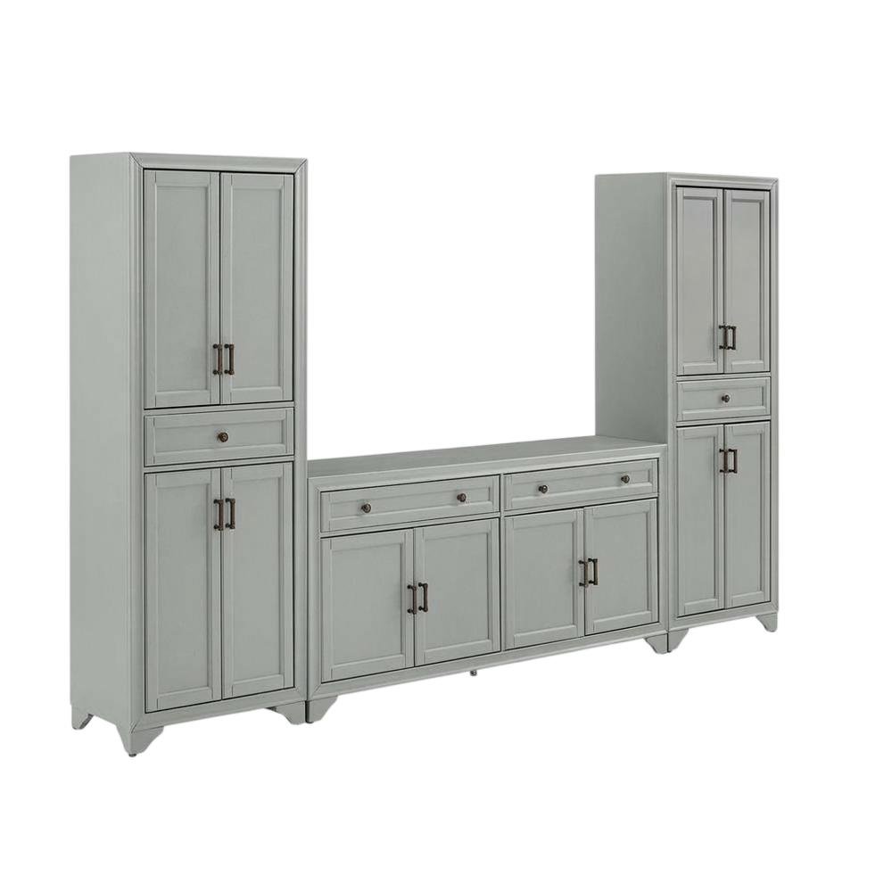 3-Piece Sideboard and Pantry Set with Anti-Tip and Ample Storage. Picture 1
