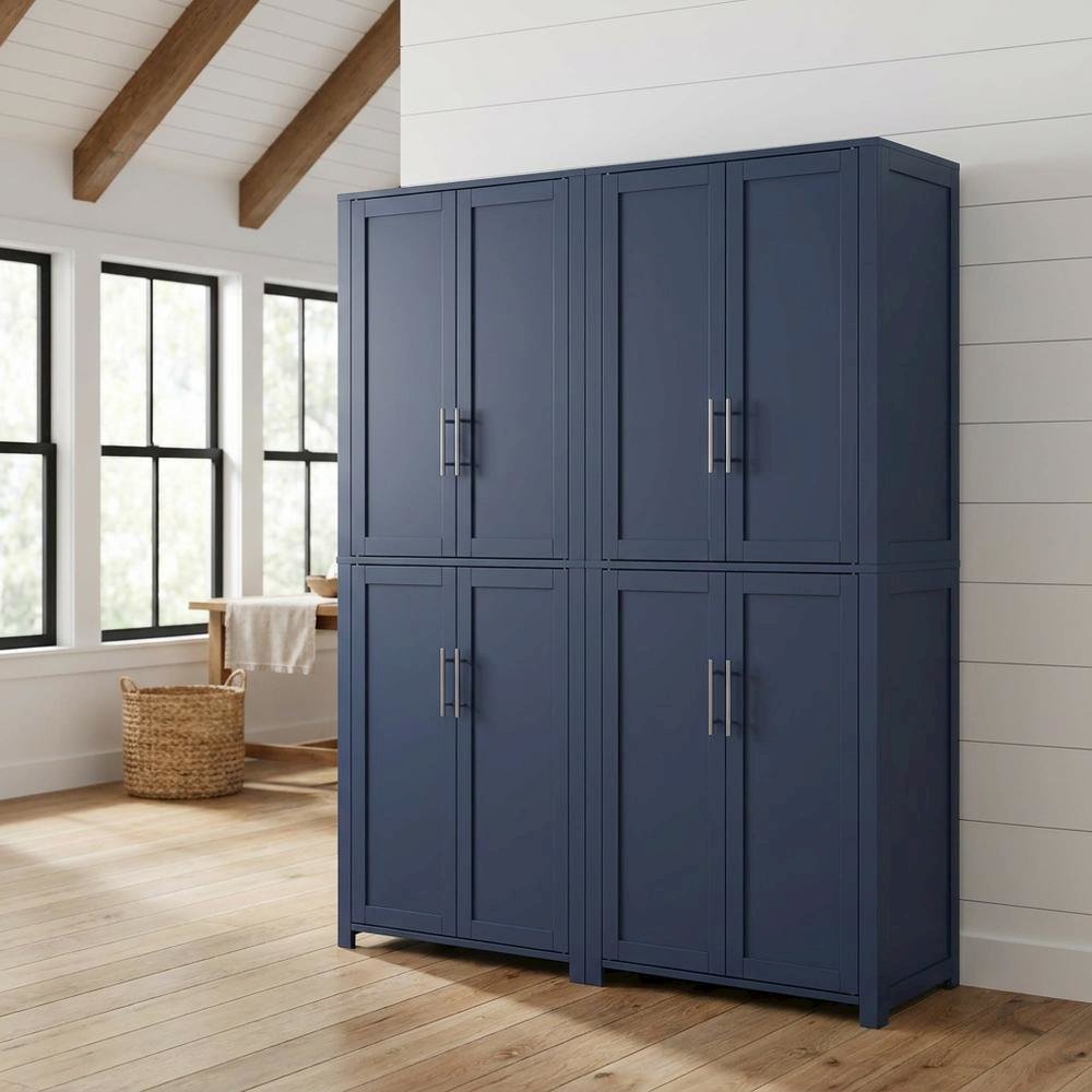 Two-Piece Kitchen Pantry Storage Set with Anti-Tip Mechanism and Floor Clearance. Picture 2