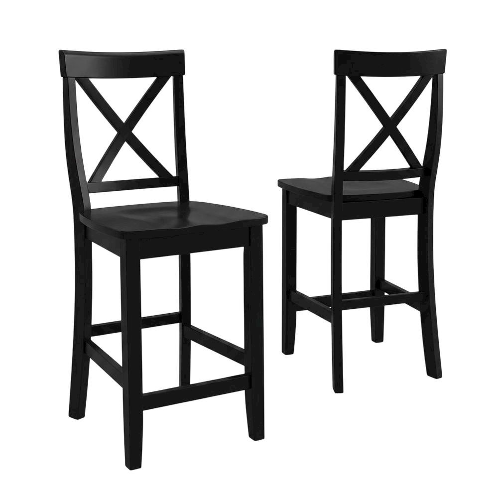 Modern X-Back Counter Height Bar Stool Set, Comfortable & Durable (2 Pack). Picture 1