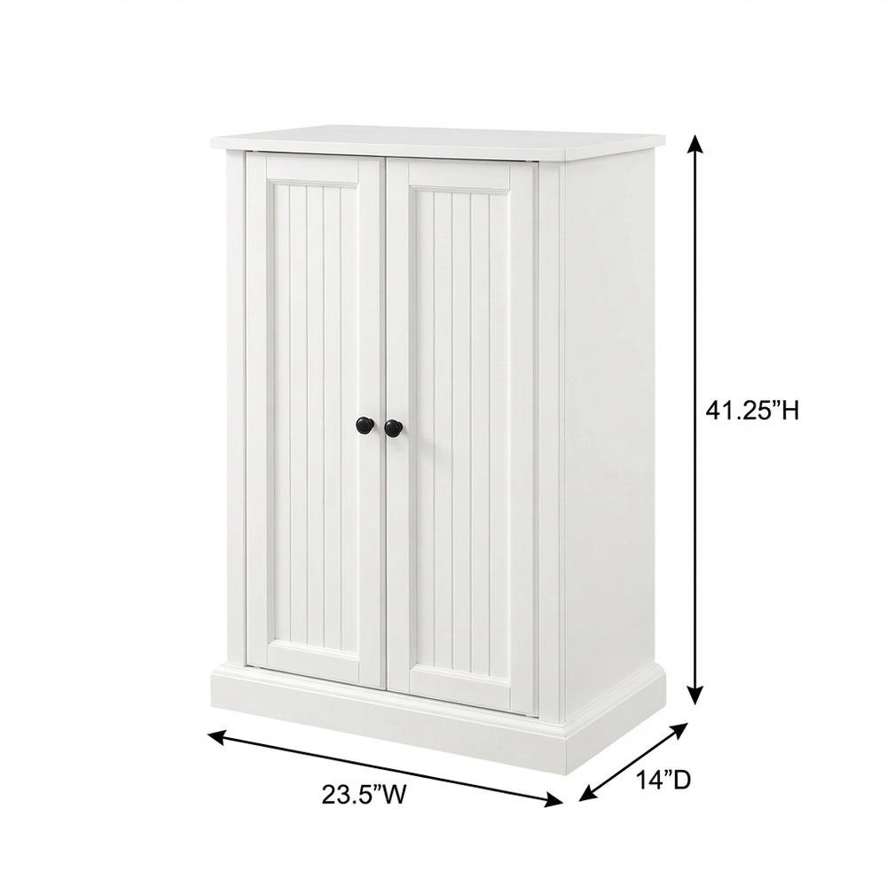 White Seaside Accent Cabinet with Anti-Tip Hardware and Sturdy Build. Picture 5