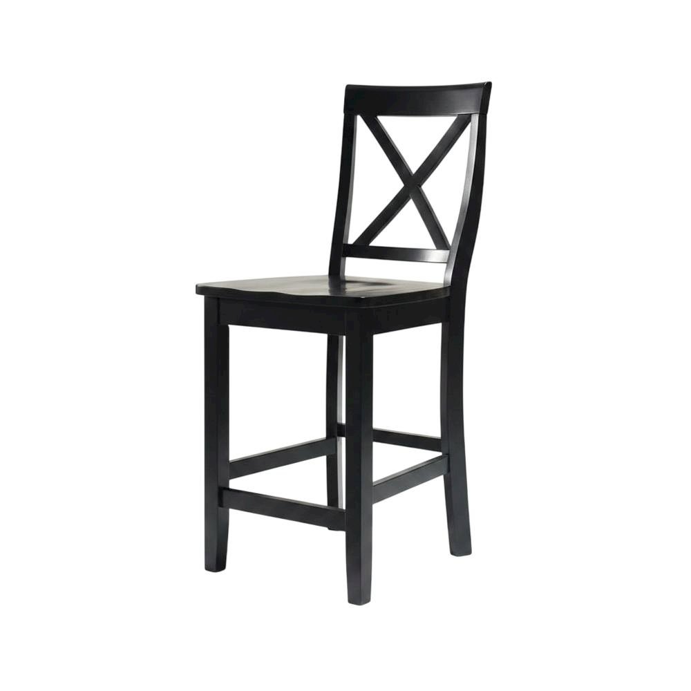Modern X-Back Counter Height Bar Stool Set, Comfortable & Durable (2 Pack). Picture 3