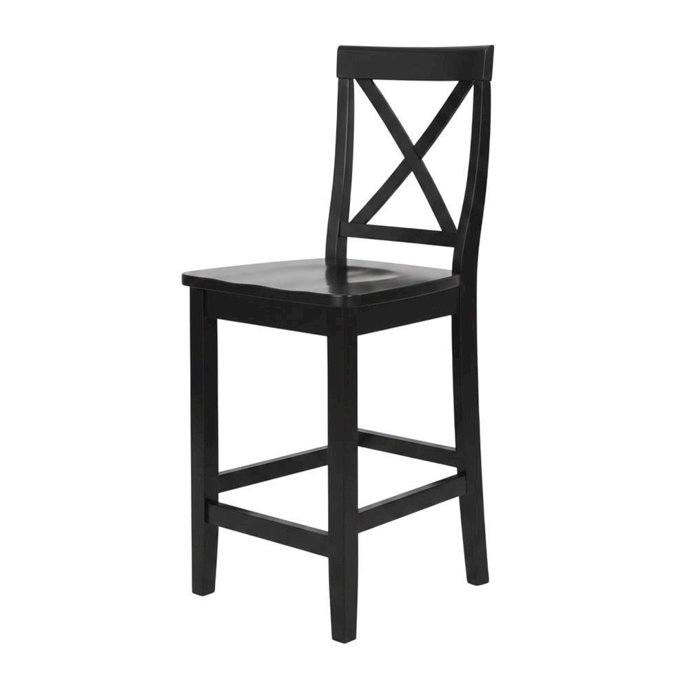 Modern X-Back Counter Height Bar Stool Set, Comfortable & Durable (2 Pack). Picture 4