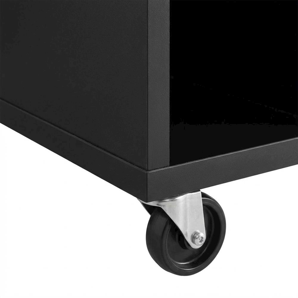 Wooden record player stand with vinyl storage and sleek design. Picture 6