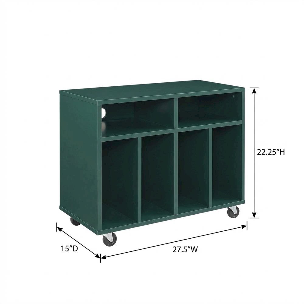 Wooden record player stand with vinyl storage, sturdy design, simple style. Picture 7
