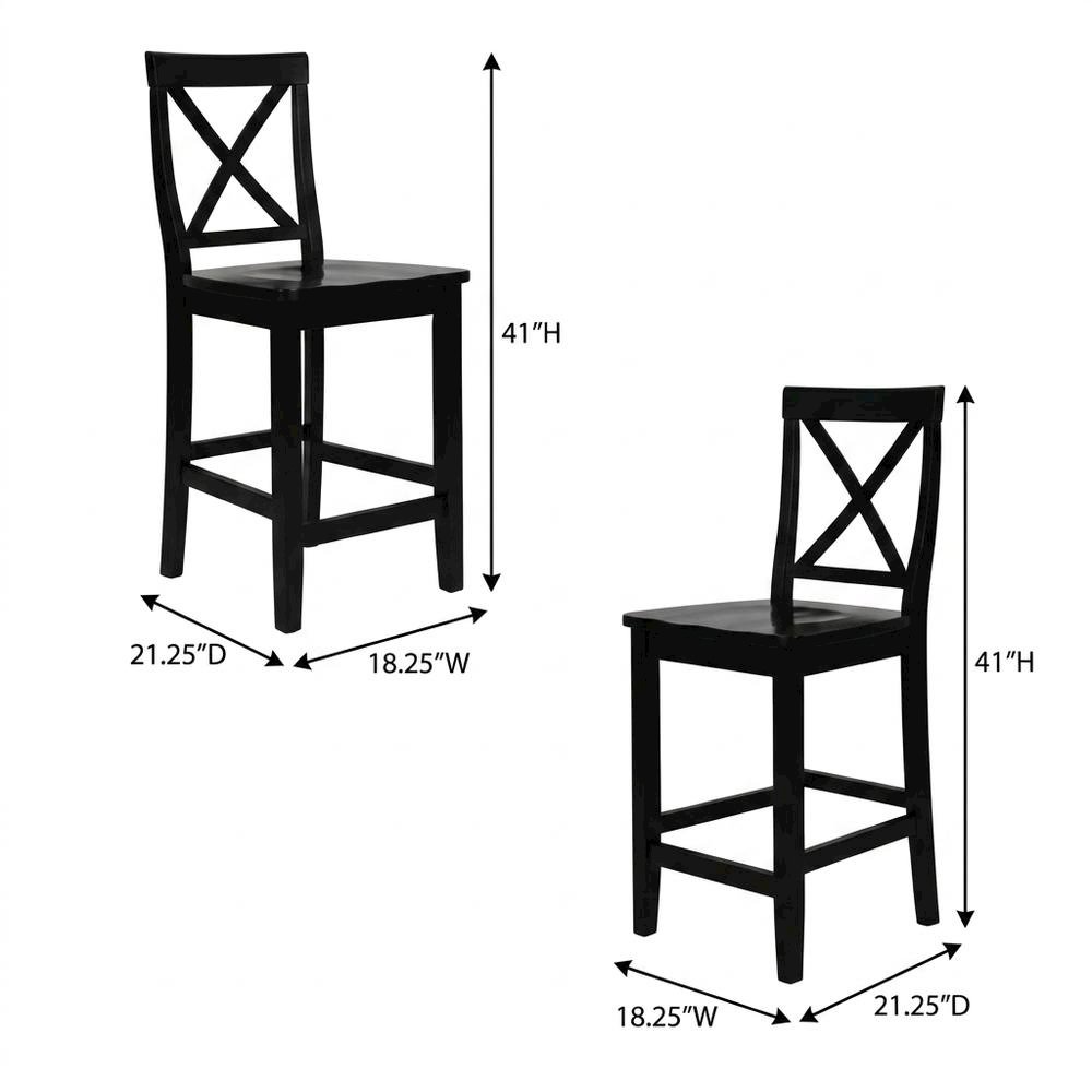 Modern X-Back Counter Height Bar Stool Set, Comfortable & Durable (2 Pack). Picture 6