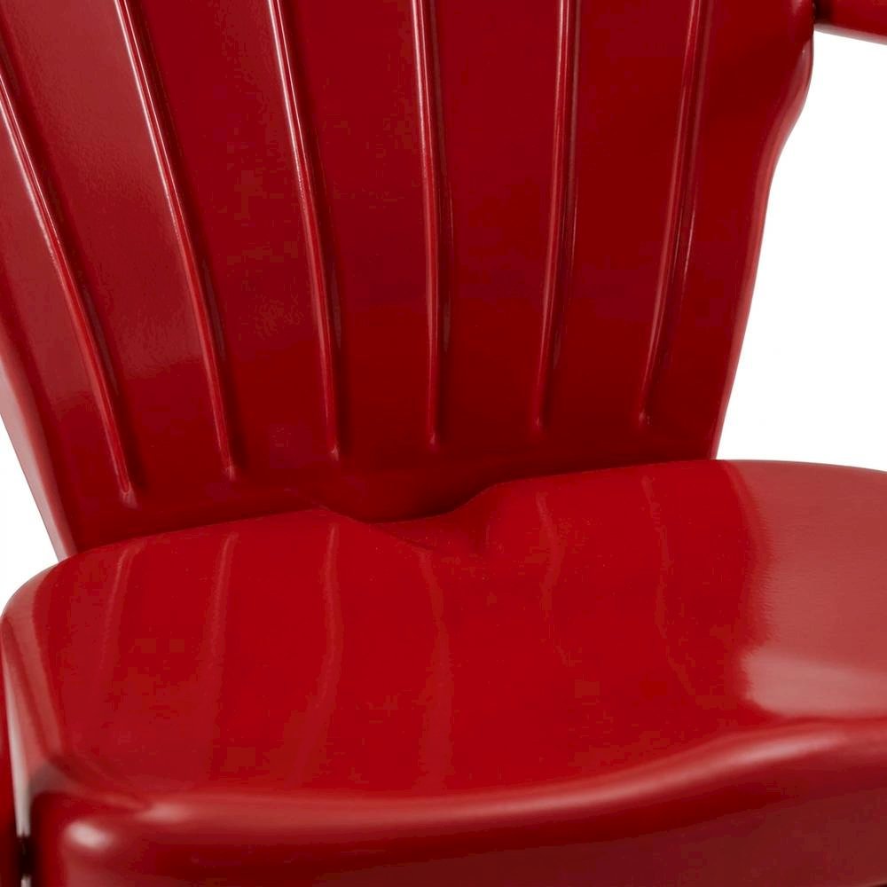 Red outdoor chair set with sturdy build and comfortable seating. Picture 7
