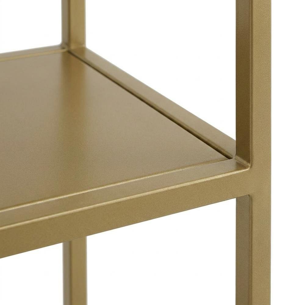 Soft Gold Space Saver Bathroom Vanity with Anti-Tip Hardware. Picture 5