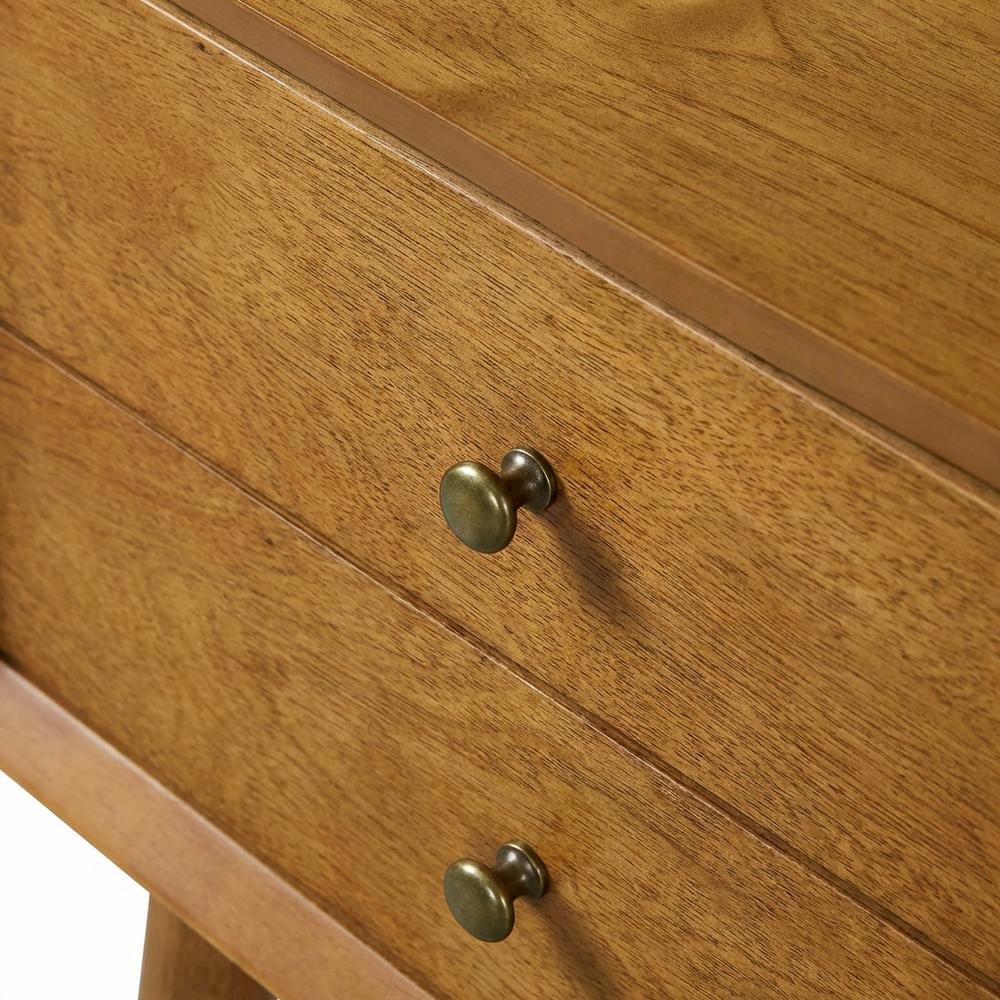 Modern nightstand with MDF and solid wood finish for bedroom storage. Picture 5