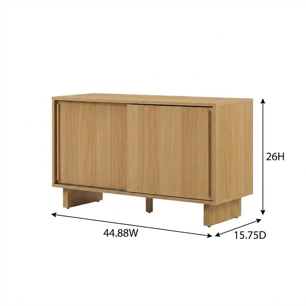 Medium Record Player Cabinet in Cherry Finish with Vinyl Storage and Shelf. Picture 7