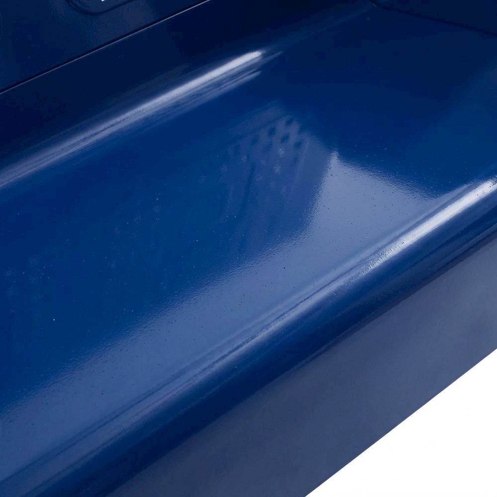 Navy Metal Patio Glider Bench – Outdoor Seating for Two with Retro Charm. Picture 5