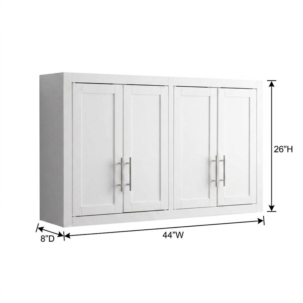 White 2-Piece Wall Storage Cabinet Set, MDF Birch Veneer. Picture 7