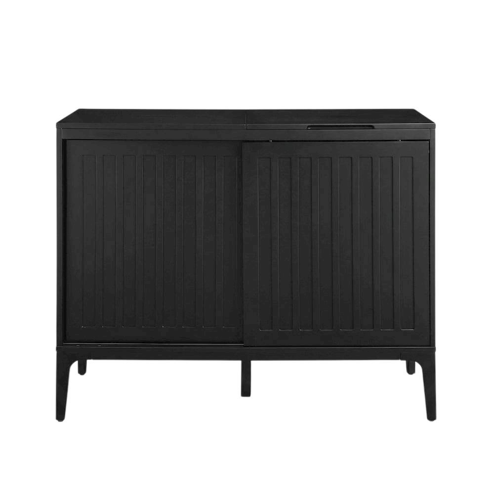 Large record player cabinet with vinyl storage in modern design. Picture 1