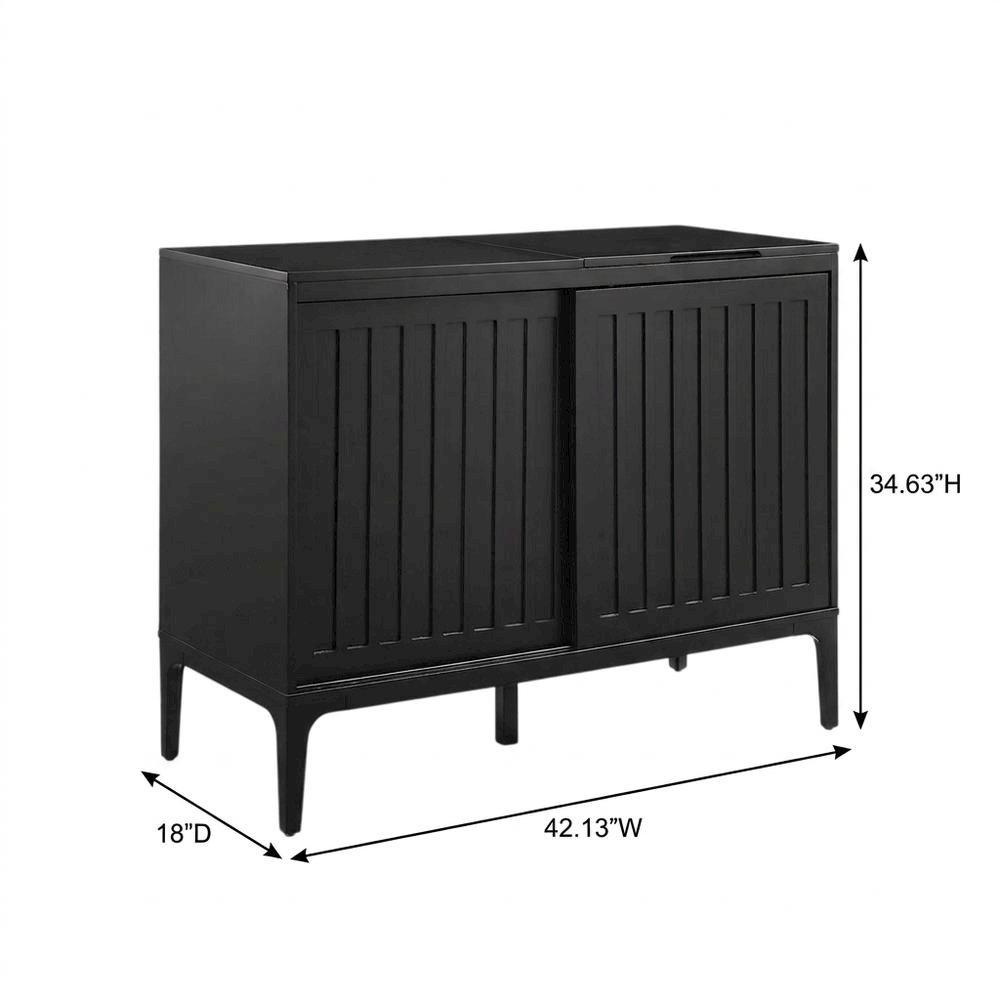 Large record player cabinet with vinyl storage in modern design. Picture 6